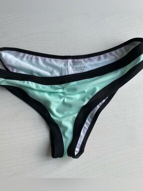 PINK Victoria's Secret Mint Bikini Bottom with Black Trim